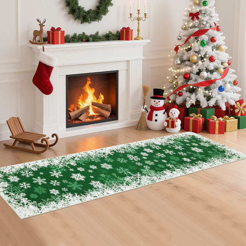 Tapis Christmas Christmas, Vert, Tapis de couloir 2 pi x 10 pi
