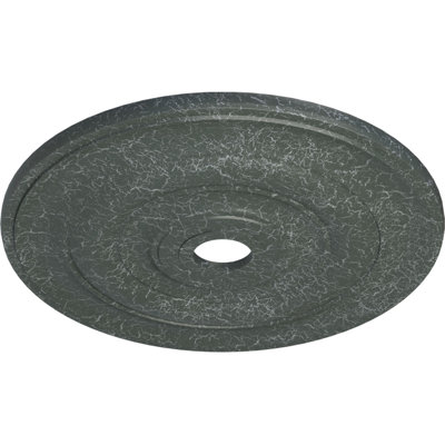 Endurathane Jefferson Ceiling Medallion, 26 1/2"OD x 3 5/8"ID x 1 1/2"P (Fits Canopies up to 5"), Hand-Painted Athenian Green Crackle Finish