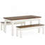 Ensemble de salle à manger de style campagnard 3 pièces avec bancs repliables pour petits espaces, pouvant accueillir confortablement 4 à 6 personnes avec une construction durable et un assemblage facile