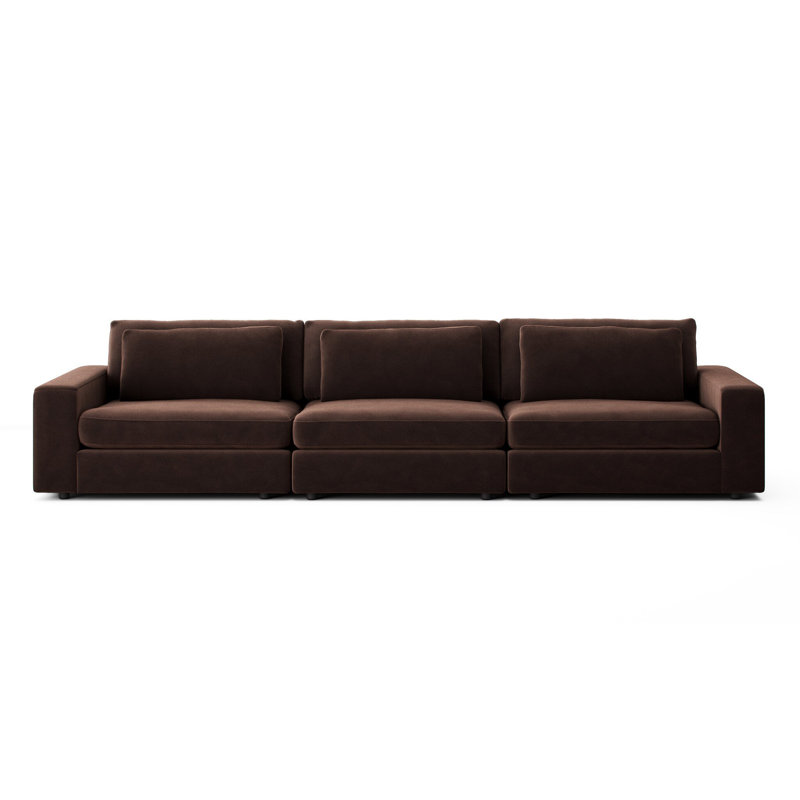 Canapé modulaire 3 pièces Bloor-132, Mélange de coton et de cacao Surrey