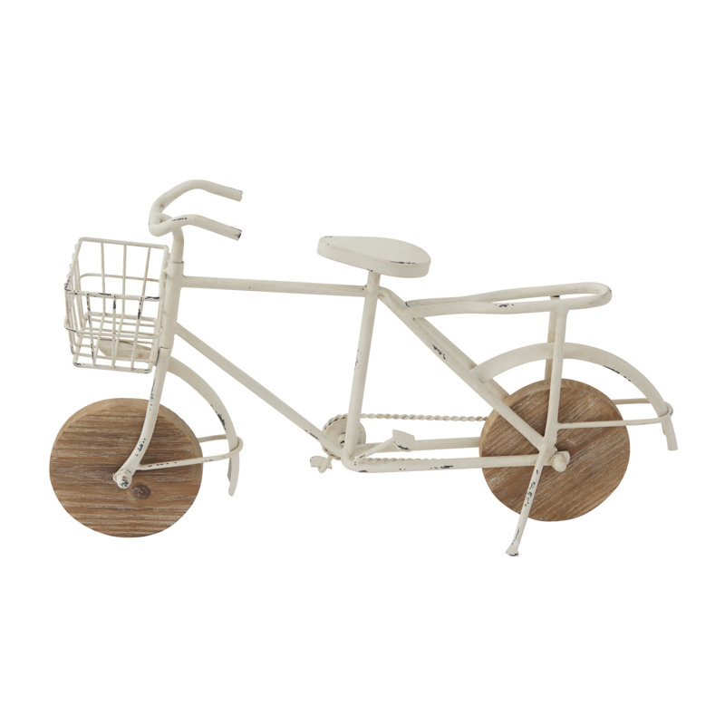 Sculpture de vélo éclectique en métal Kula, Blanc