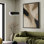 Art mural encadré, impressions murales abstraites rétro sur toile 16 po x 24 po