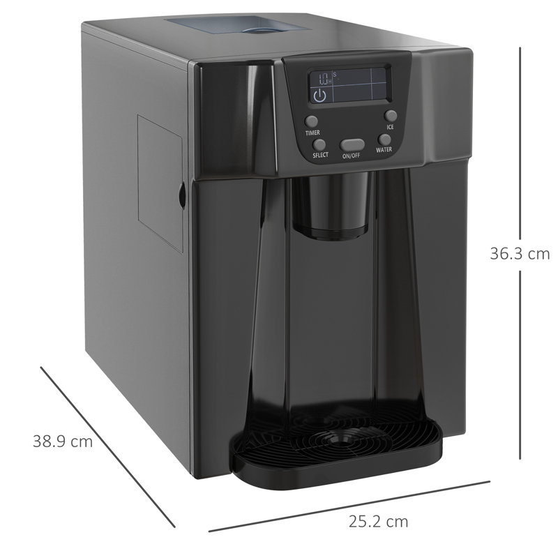 Belfry Kitchen Karolin 25.46 Lb. Daily Production Bullet Clear Ice Portable Ice Maker, Black