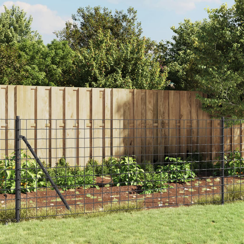 Nelda Anthracite Metal Fence Panels, 13, 100cm H x 2500cm W, Anthracite