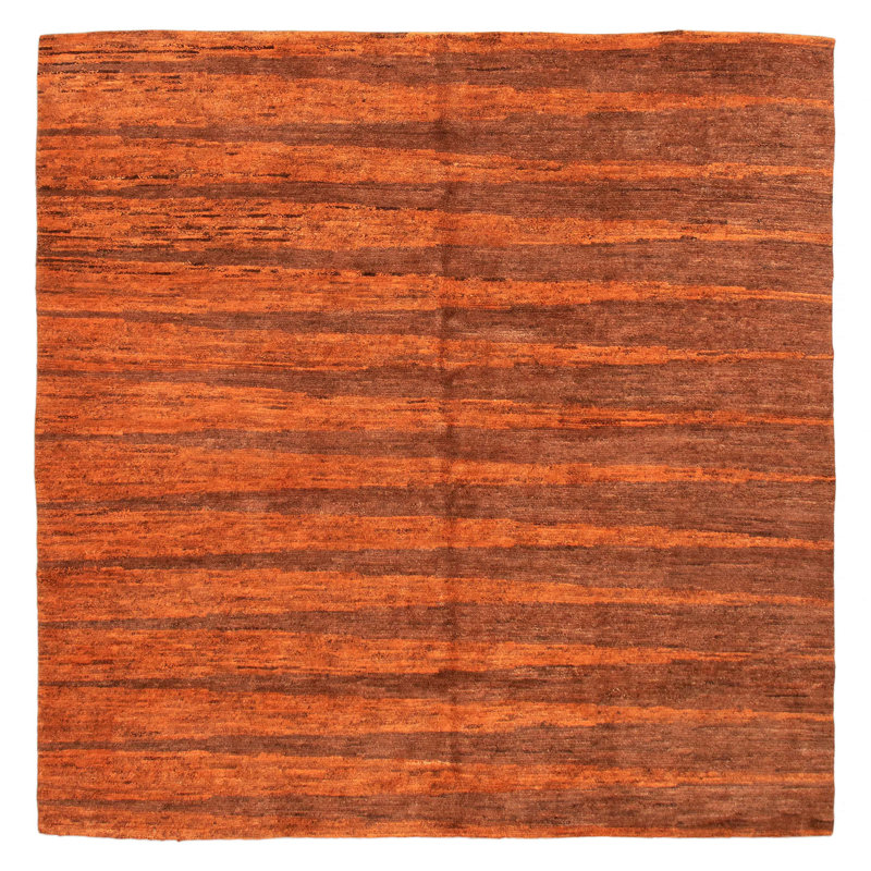 Tapis orange noué à la main unique 10 pi 0 po x 10 pi 0 po