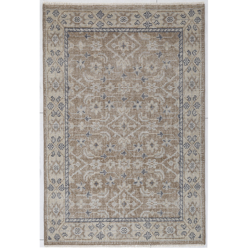 Tapis Aisha en laine noué à la main Maeve, Rectangle 8 pi x 10 pi