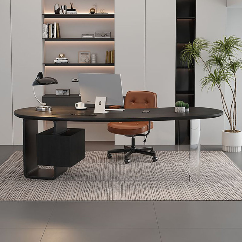 Bureau de direction moderne en forme de noix de cajou, H 29,5 po x l 70,9 po x P 30,3 po