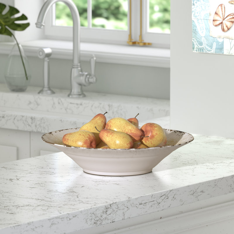 Breakwater Bay Kinzer Melamine Serving Bowl, Cream