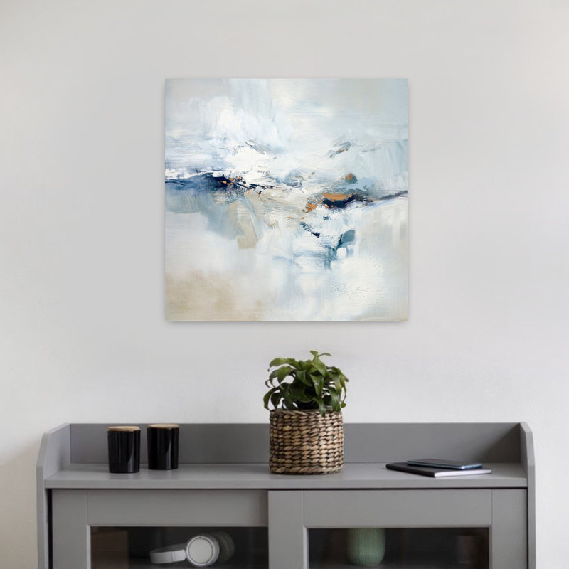 Icy Chill, art contemporain abstrait, 18" H x 18" W