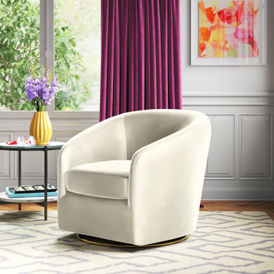 Velvet Swivel Barrel Chair