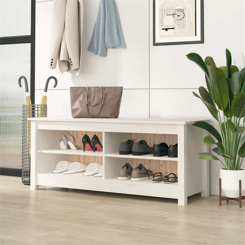 Ascan Cotton Blend Upholstered Storage Bench, White