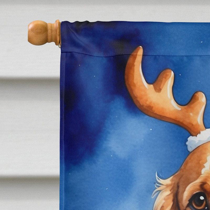 Drapeau de Noël maison de renne, Épagneul cocker