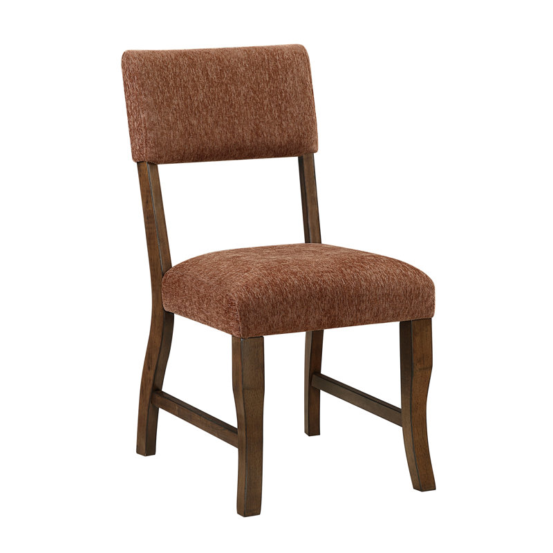 Ensemble de 2 chaises d'appoint de salle à manger Ady, assise et dossier en chenille rouge rouille, Rouge rouille