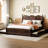 Walnut Queen Platform Bed With Efficient Storage And Twin Xl Pull-Out Superior Capacious Practical Function Pull-Out,