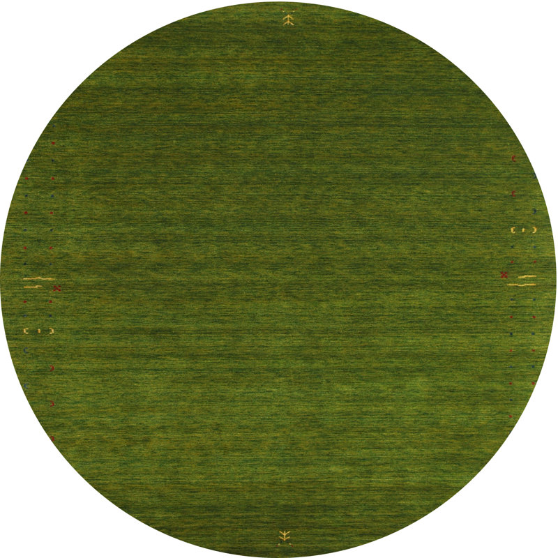 Tapis de zone vert contemporaine, Rond 8 pi