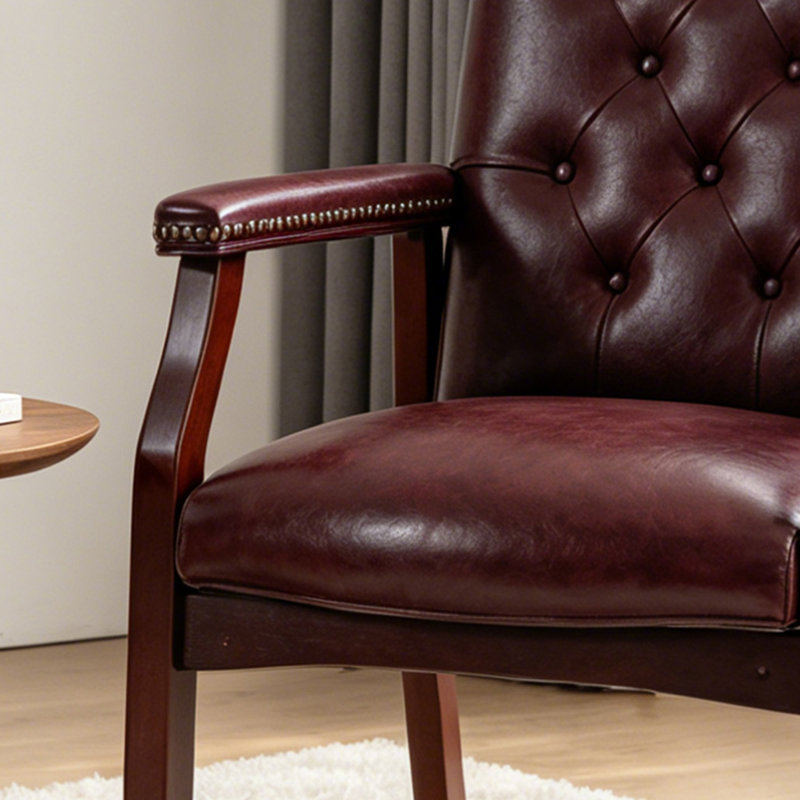 Chaise de réception avec accoudoirs capitonnés et structure en bois massif, Noir