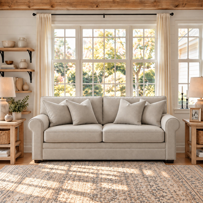 Canapé confortable, Tissage natté lin Drusky Sustain®