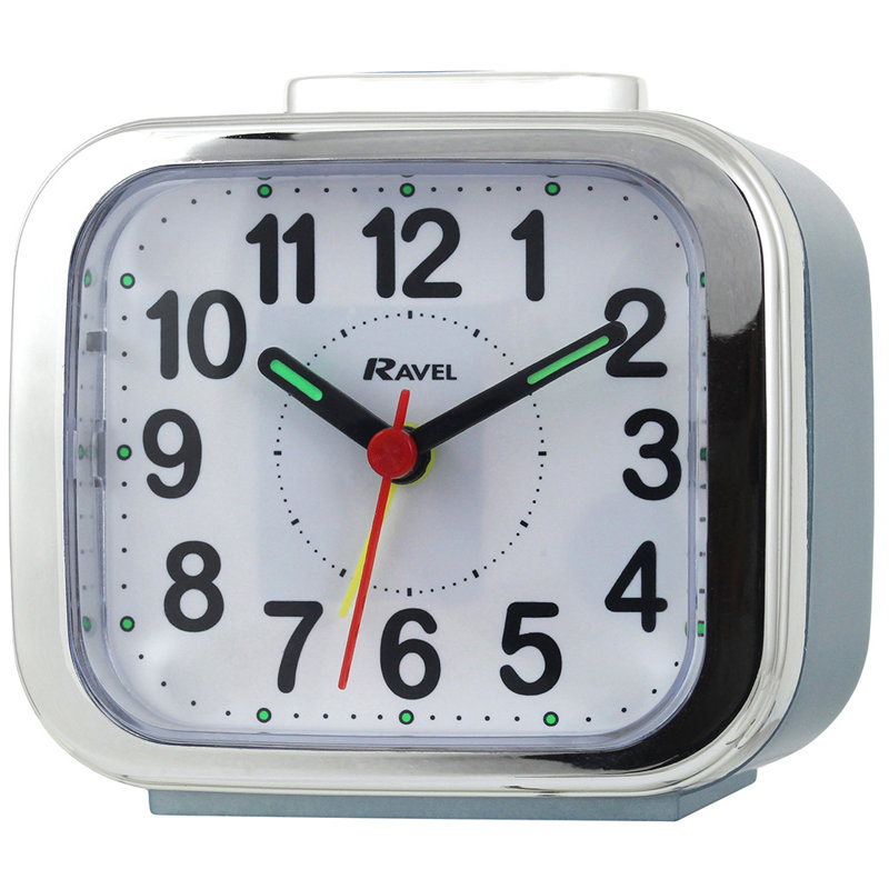 Analog Quartz Alarm Tabletop Clock, Metallic Blue/Silver 