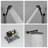 Matte Black Single-Handle Three-Spray Rain Shower Square Shower Head High-Pressure Shower Faucet (With Valve)-116877175