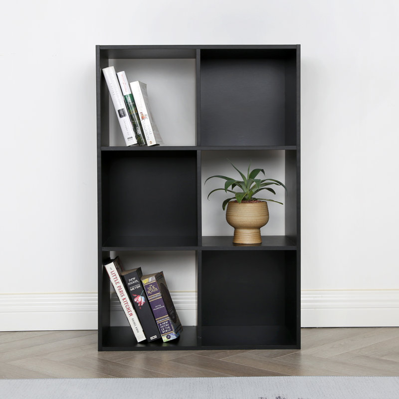Milina 90 cm H x 60 cm W Cube Bookcase, Black