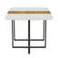 Table de salle à manger moderne 4-6 places - Plateau en faux marbre et grain de bois avec structure en métal noir robuste pour la cuisine et la salle à manger-657321224
