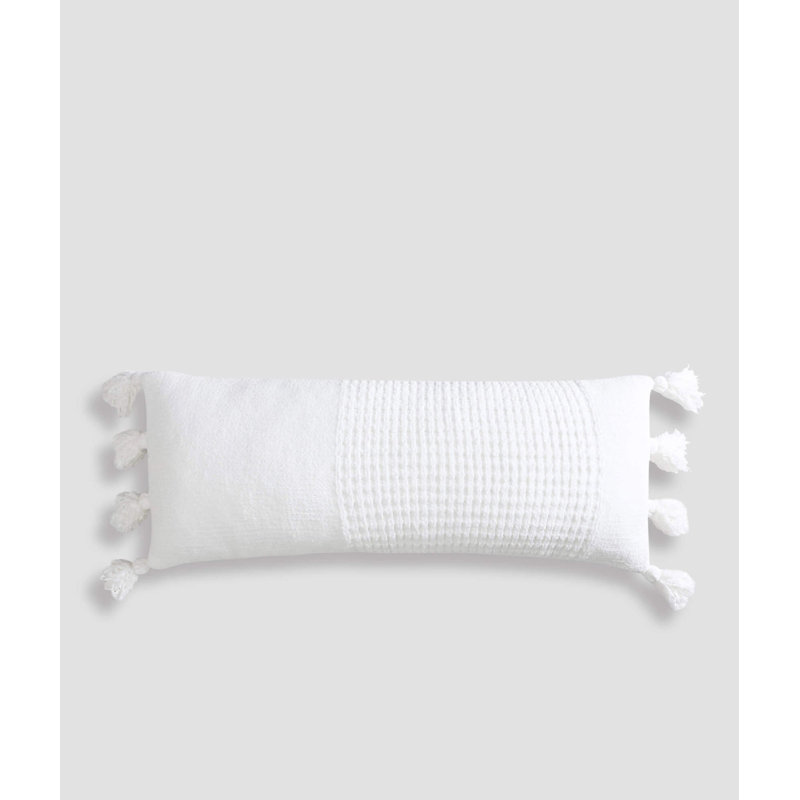 Braided Pom Lumbar Pillow Cover & Insert, Off White