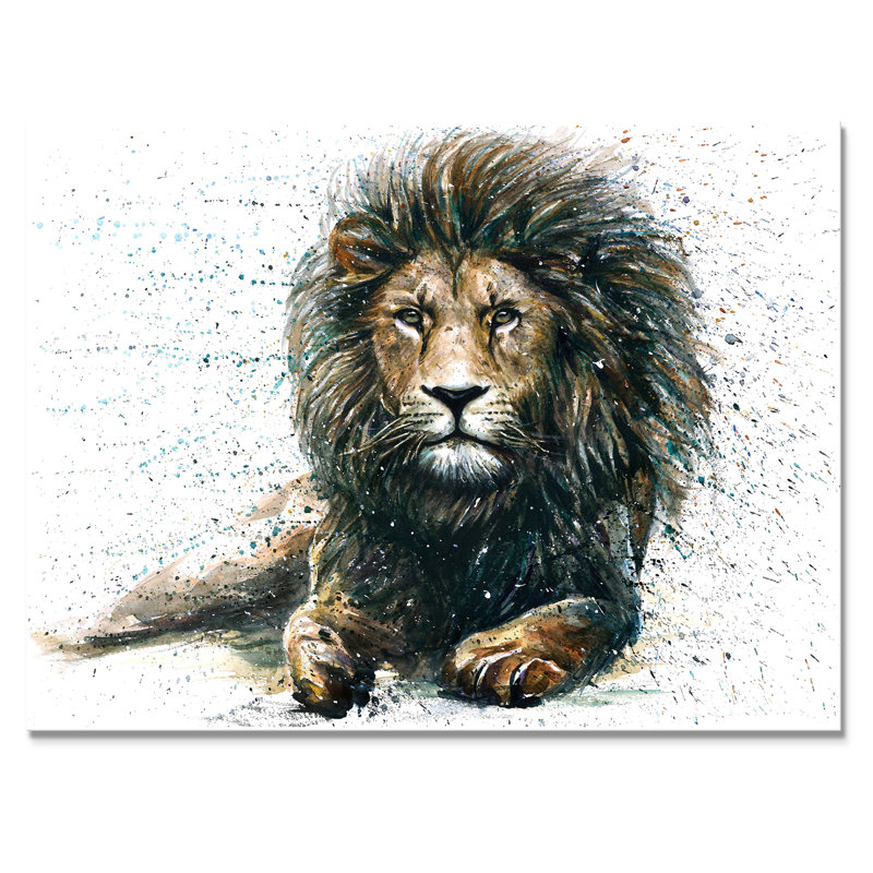 Lion animaux prédateurs - reproduction de cadre photo sur toile, H 12 po x l 20 po x P 1 po, Toile tendue