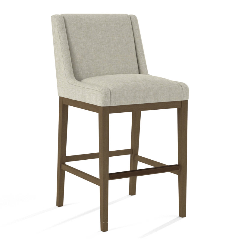 Upholstered Stool, Salvador Butter, Weathered Gray