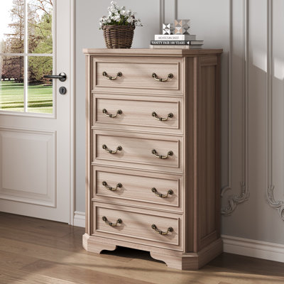 Coghiel 5 Drawer 31.5" W Farmhouse Wooden Dresser by Gracie Oaks