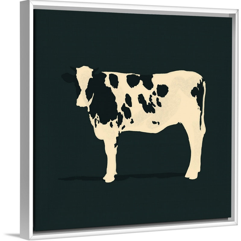 Art mural raffiné Holstein IV, H 18 po x l 18 po x P 2 po, Toile avec cadre blanc