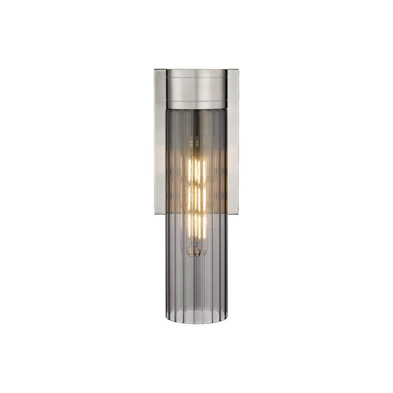 Loreatha Armed Sconce, 12.63" H x 5.5" W x 3.13" D, Plated Smoke, Satin Nickel