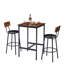 Ensemble de table de bar 3 pièces avec 2 tabourets revêtus de polyuréthane, ensemble de salle à manger industriel rustique pour petits espaces