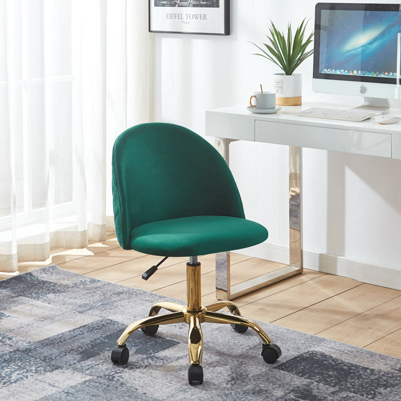 Ganey Velvet Task Chair, Green