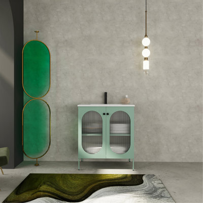 Meuble-lavabo autoportant de 30 po avec lavabo en céramique