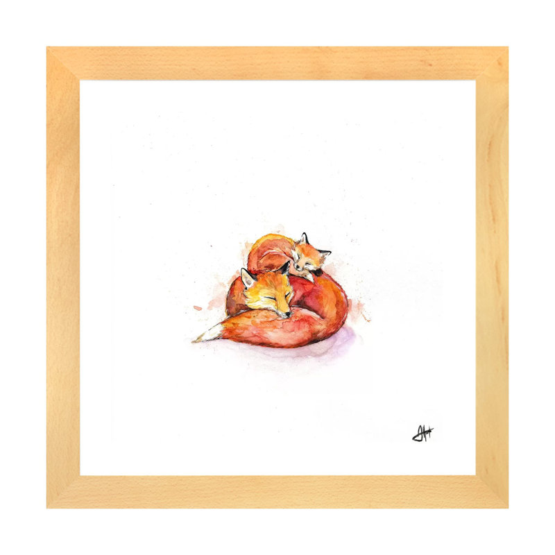 Décoration murale pour enfants Foucault's Foxes, H 24 po x l 24 po x p 1 po, Papier encadré naturel