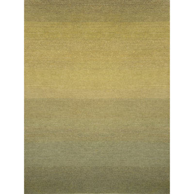 Fade Hand Knotted Ombre Area Rug in Olive/Grass/Moss Green