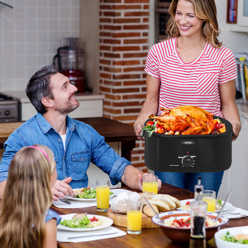 Sunvivi Electric Roaster Oven with Removable Pan, 22 quarts, Black