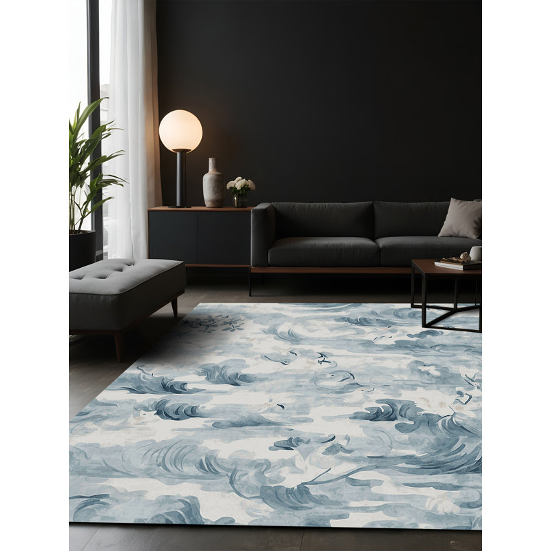Tapis gris soyeux et moelleux, Carré 3 pi