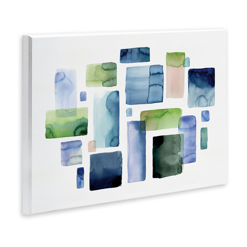 «Asymmetric Watercolor Shapes», art mural par Stephanie Ryan, H 10 po x l 15 po