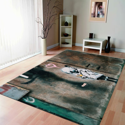 Stylish Non-Woven Thin Printed Rug with Intricate Floral and Leaf Motifs for Enhancing Your Living Space Decor
