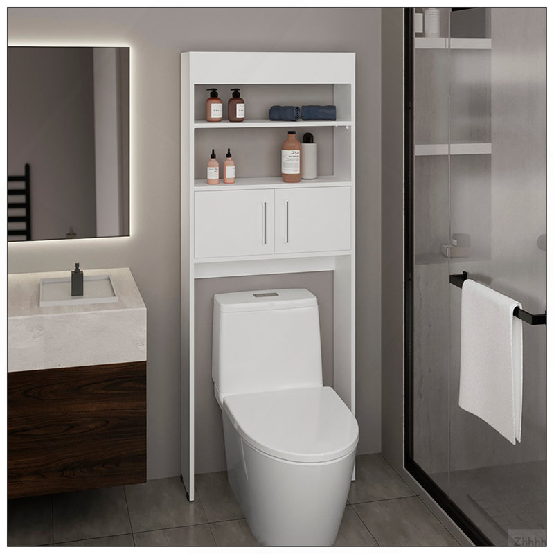 Madrid Over The Toilet Cabinet, Double Door, Two Shelves, White