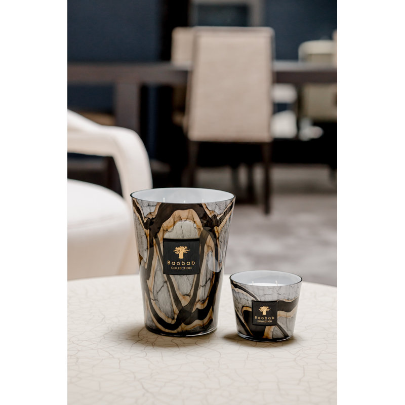 Stones Marble Candle, 9.45" H x 7.41" W x 7.41" D