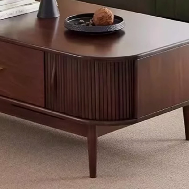 Table basse en bois massif rétro au design unique