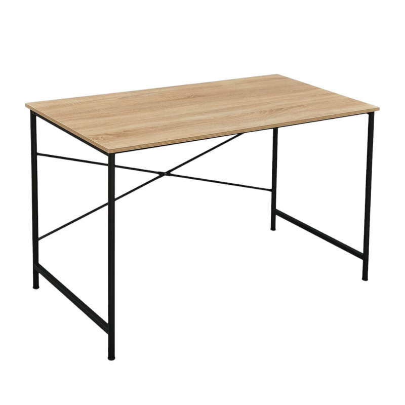 Bureau d'ordinateur 47 "en bois naturel et noir et métal