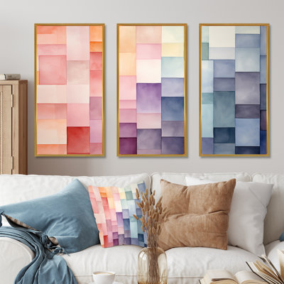 Multicolor Cubes Patterns III - Geometric Wall Art