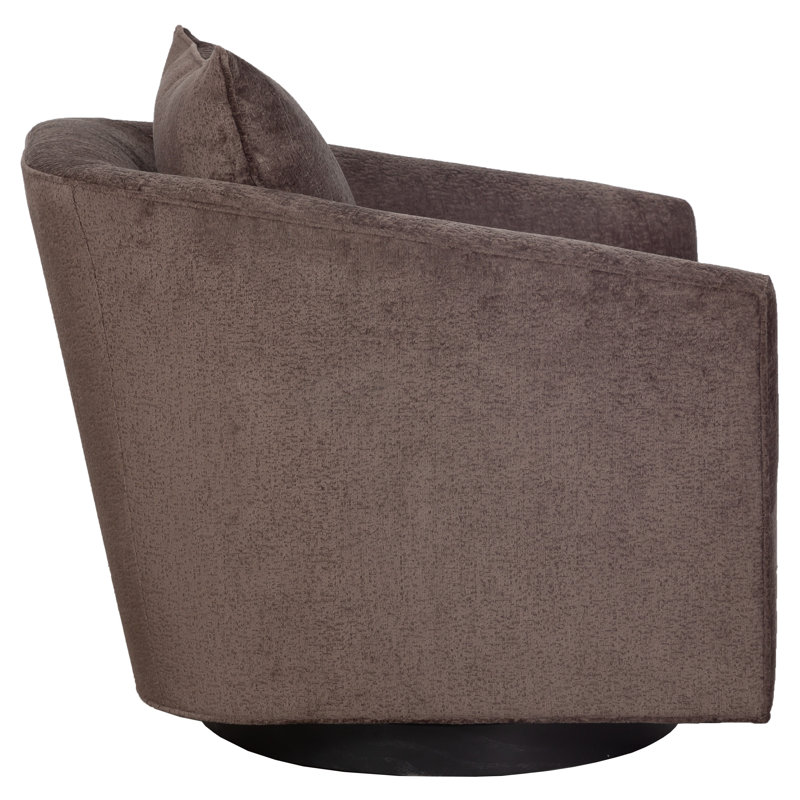 Coco Barrel Chair, Stationary, Charcoal, 9953 Mink Polyester