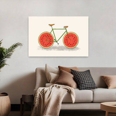 Watermelon, impression d'art mural contemporain bicyclette