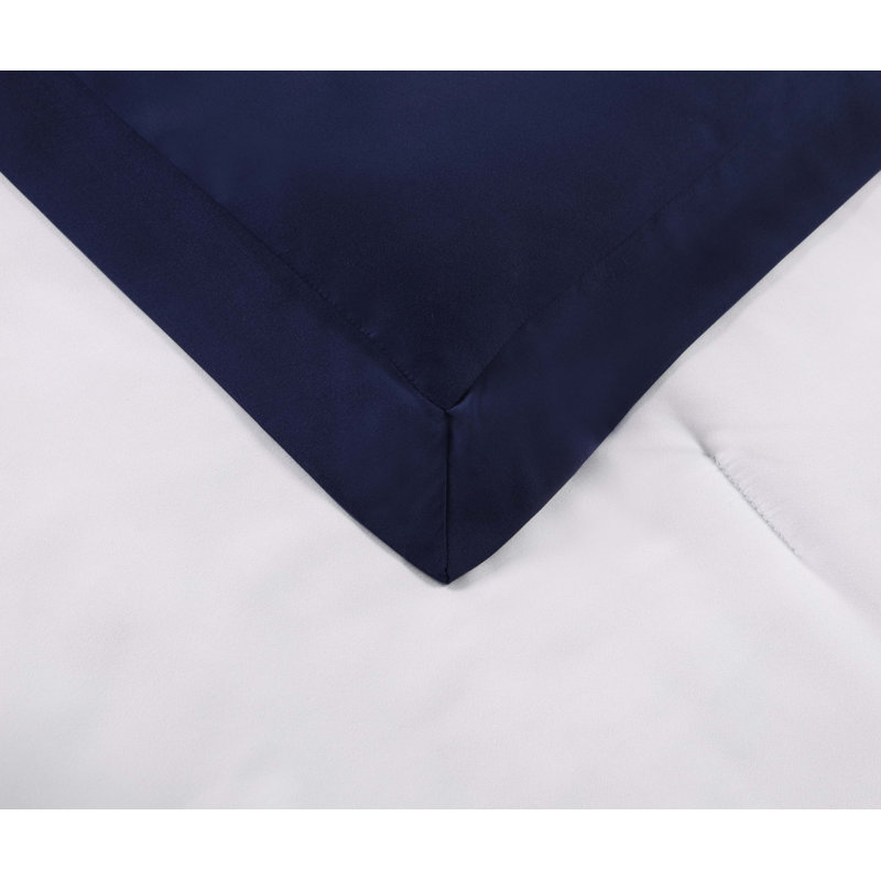 Full White Microfiber Reversible Bed in a Bag Set