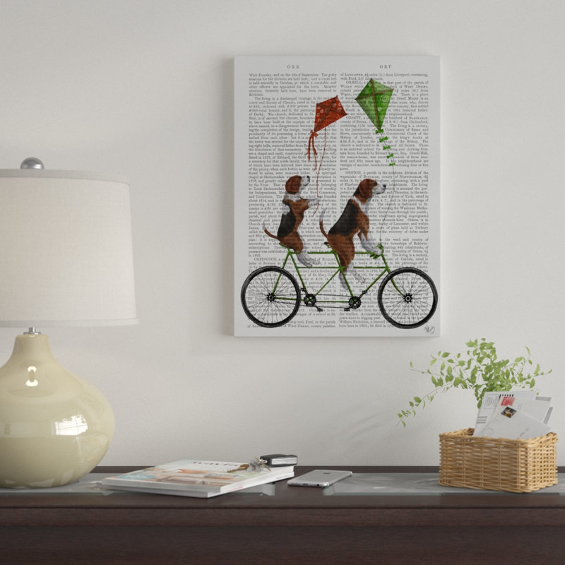 « beagle tandem text », art textuel sur toile tendue, H 19 po x l 14 po x P 2 po