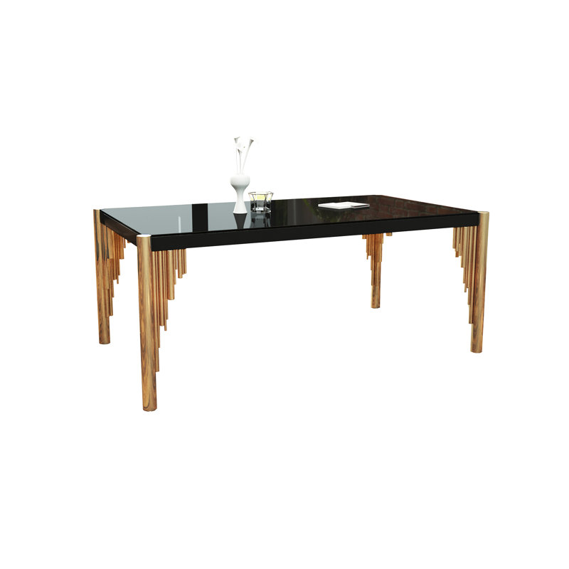 Table basse transitionnelle dorée et noire